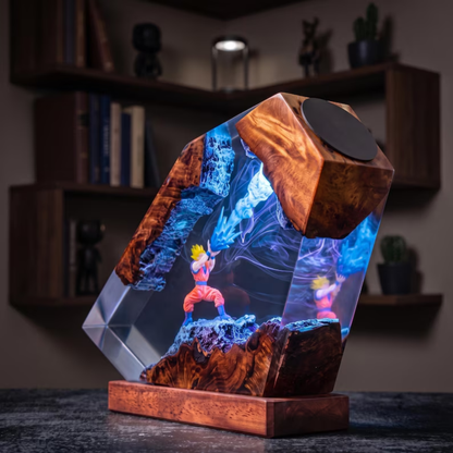 Goku Super Saiyan Kamehameha Custom Night Light, Dragon Ball 2000 Figure Epoxy Resin Lamp, Desk Decor, Christmas Gifts For Him, DBZ Lamp Art